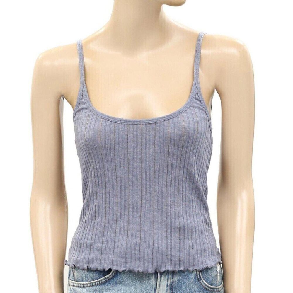 BDG Urban Outfitters Avery Laddered Cami Blouse Top Blue Striped M NWT - Picture 6 of 8